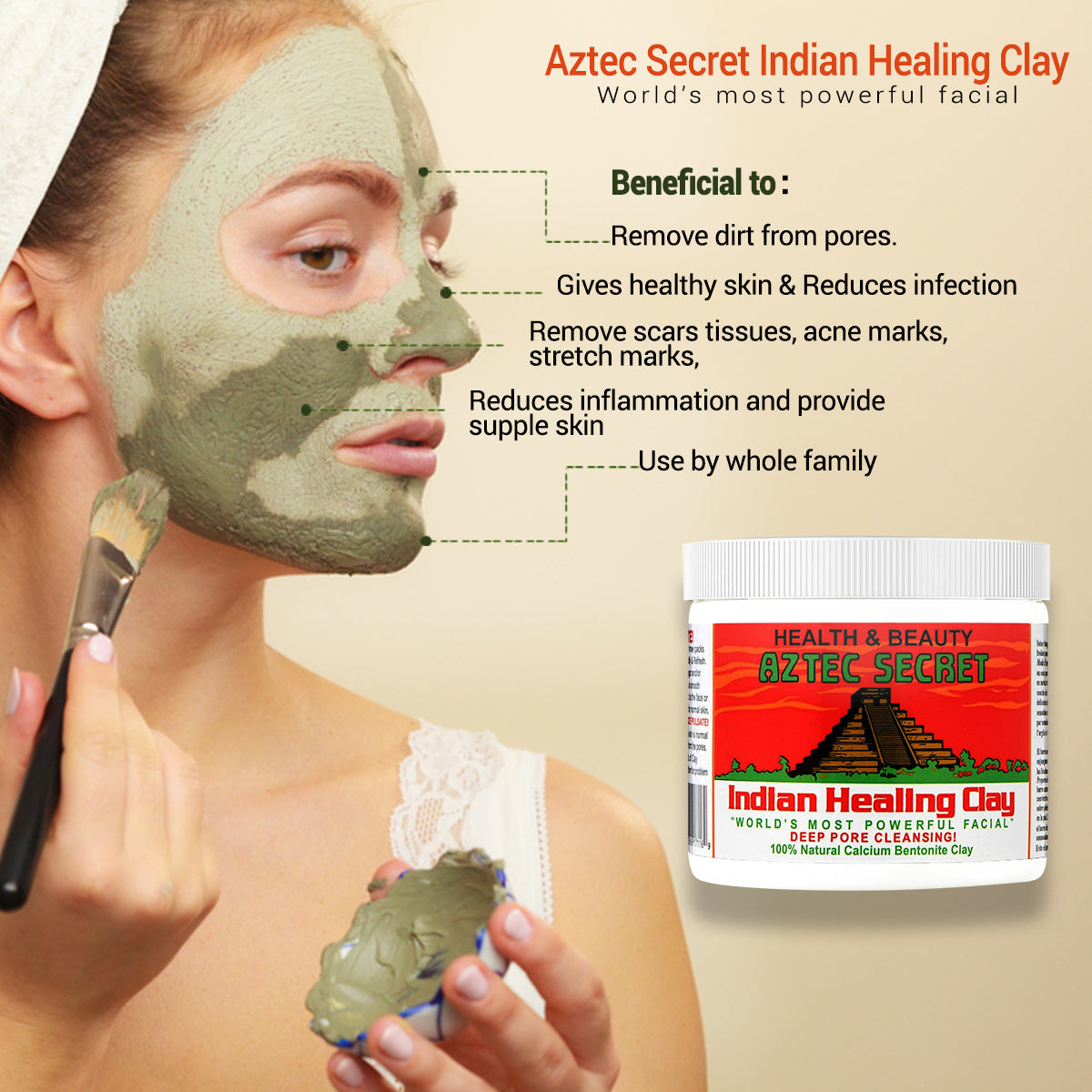 Aztec Secret - Indian Healing Clay 100g Pack - TOPSHELF