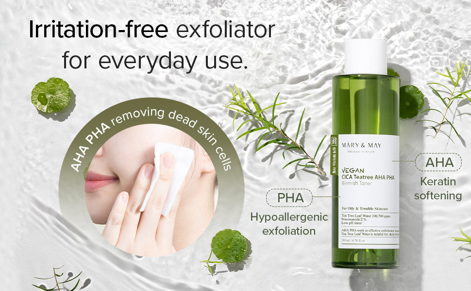 Mary&May - Vegan Cica Teatree AHA PHA Blemish Toner