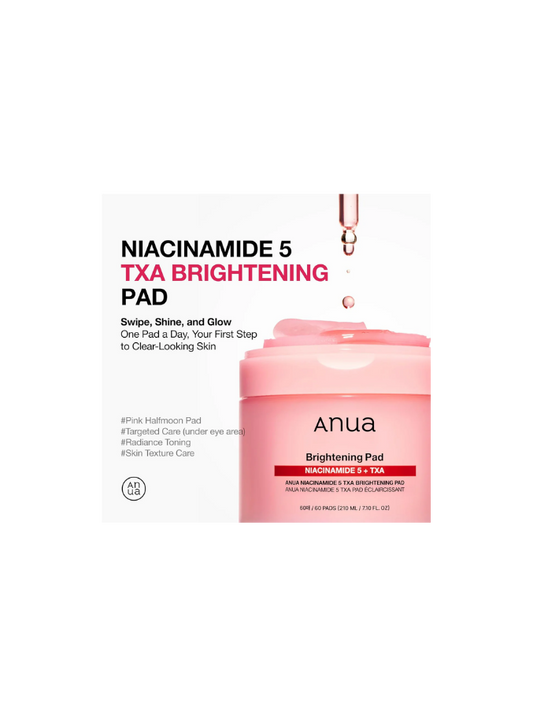 Anua - Niacinamide 5% TXA Brightening Pad – Tone Correcting Skincare Pads 60 Pads