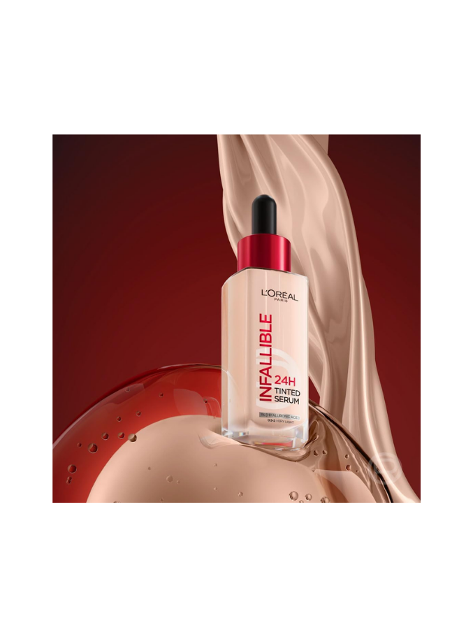 L'Oréal Paris - Infallible 24H Tinted Serum 1% Hyaluronic Acid – Lightweight Hydrating Serum Foundation