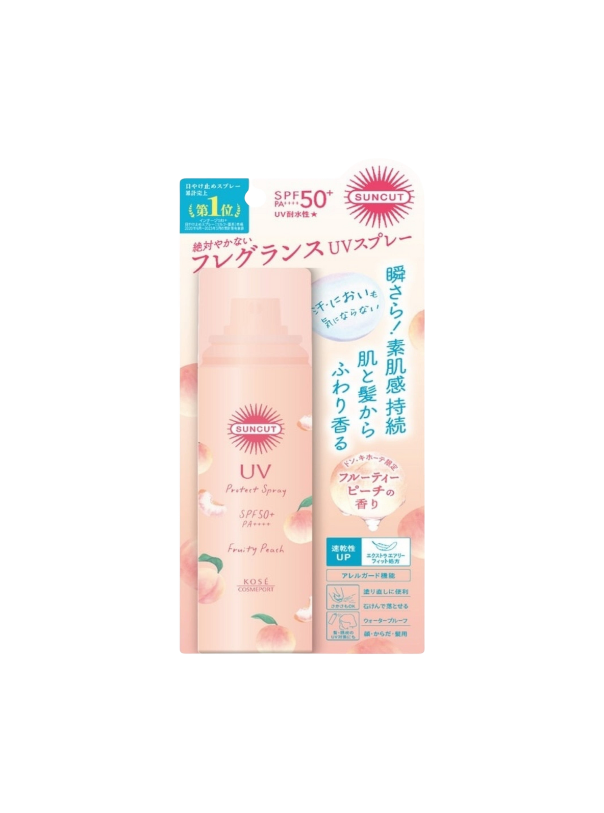 Kose Cosmeport Suncut UV Protect Spray, fruity peach