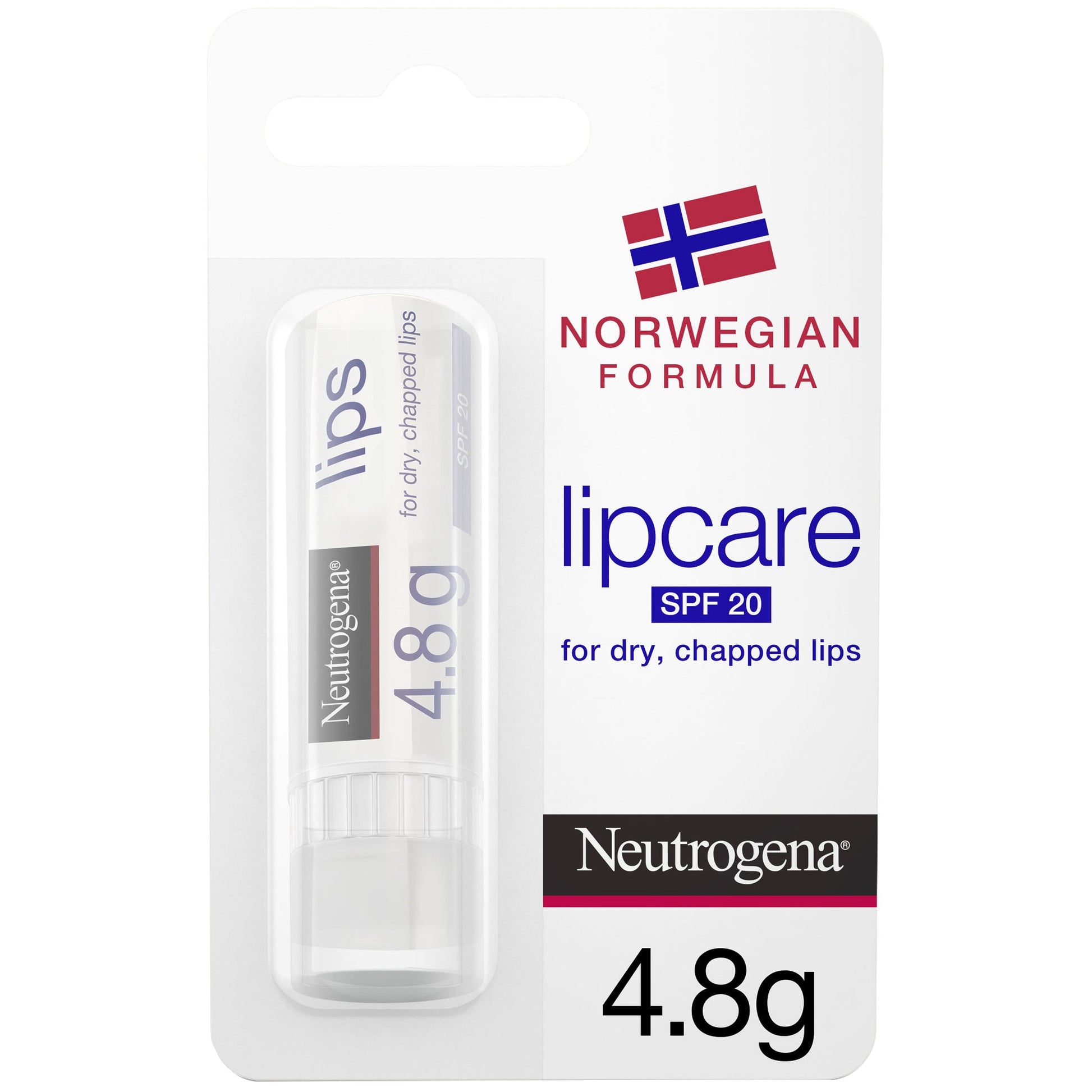 Neutrogena Lip Balm, Norwegian Formula, Moisturising SPF20, 4.8g - TOPSHELF