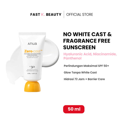 Anua - Zero-Cast Moisturizing Finish Sunscreen – Hydrating Daily UV Protection Sunscreen