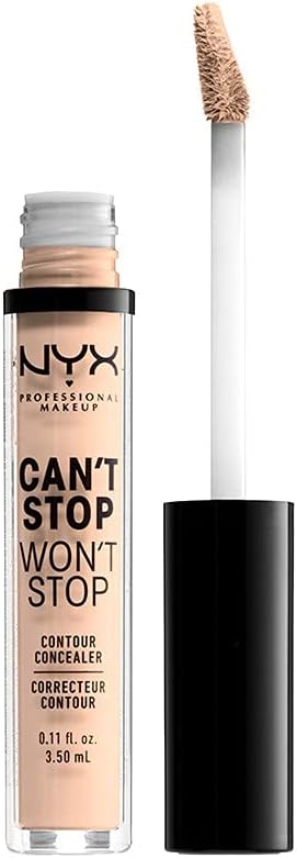 NYX - Full Coverage Concealer, 24 Hour Longevity, Can't Stop Won't Stop Contour Makeup Concealer, Matte Finish, Shine Control, Long Lasting, Vegan Formula