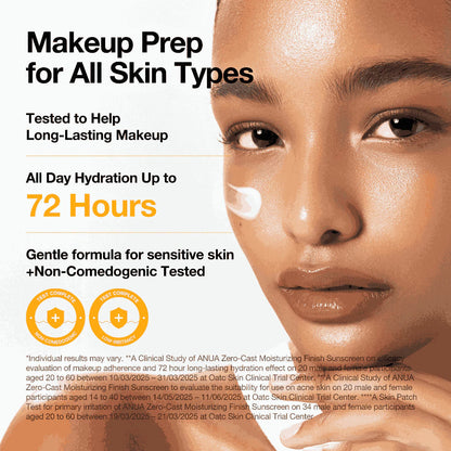 Anua - Zero-Cast Moisturizing Finish Sunscreen – Hydrating Daily UV Protection Sunscreen