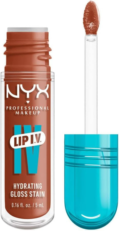 NYX - Lip IV Hydrating Gloss Stain, Lip Gloss, Up to 12HR Hydration, High Pigment, Wet Shine Finish
