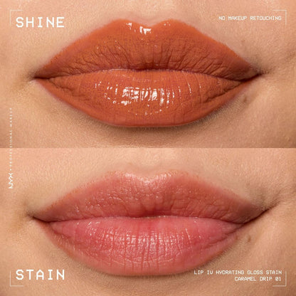 NYX - Lip IV Hydrating Gloss Stain, Lip Gloss, Up to 12HR Hydration, High Pigment, Wet Shine Finish