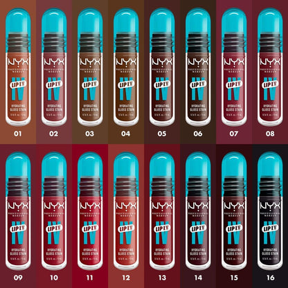 NYX - Lip IV Hydrating Gloss Stain, Lip Gloss, Up to 12HR Hydration, High Pigment, Wet Shine Finish