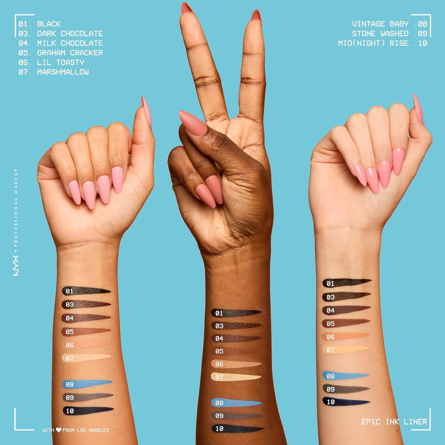 NYX - Epic Ink Liner, Waterproof Matte Liquid Eyeliner with Vegan Formula - Stone Washed