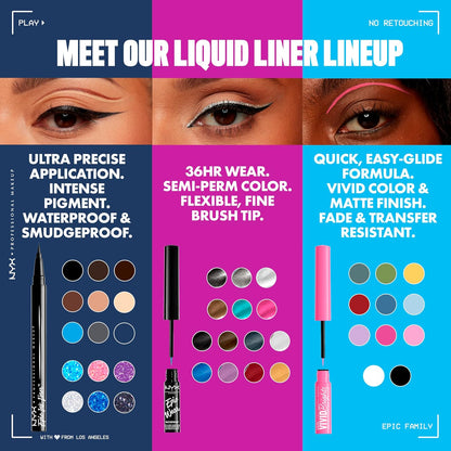 NYX - Epic Ink Liner, Waterproof Matte Liquid Eyeliner with Vegan Formula - Stone Washed