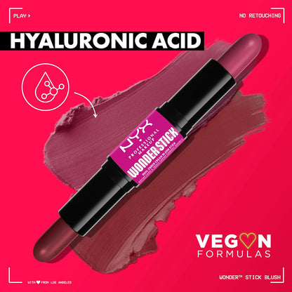 NYX - Wonder Stick Blush with Hydrating Hyaluronic Acid, Dual-Ended Cream Blush Stick
