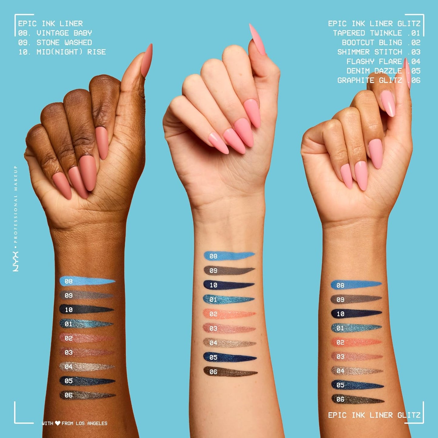 NYX - Epic Ink Glitz Liner, Waterproof Metallic Liquid Eyeliner with Vegan Formula