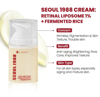 K-Secret Seoul 1988 - Cream - Retinal Liposome 1% + Fermented Rice