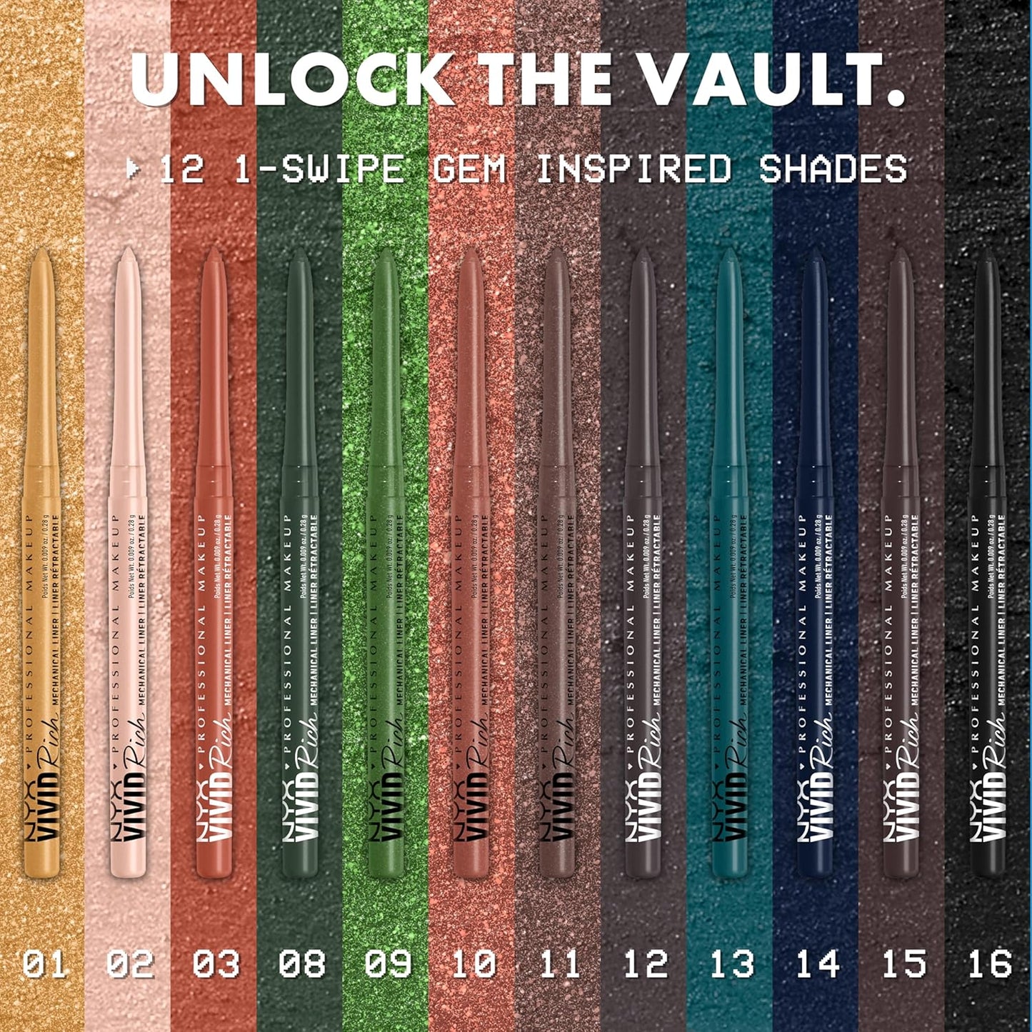 NYX - Vivid Rich Mechanical Eye Pencil, Vivid Rich Mechanical, Creamy Retractable Eyeliner