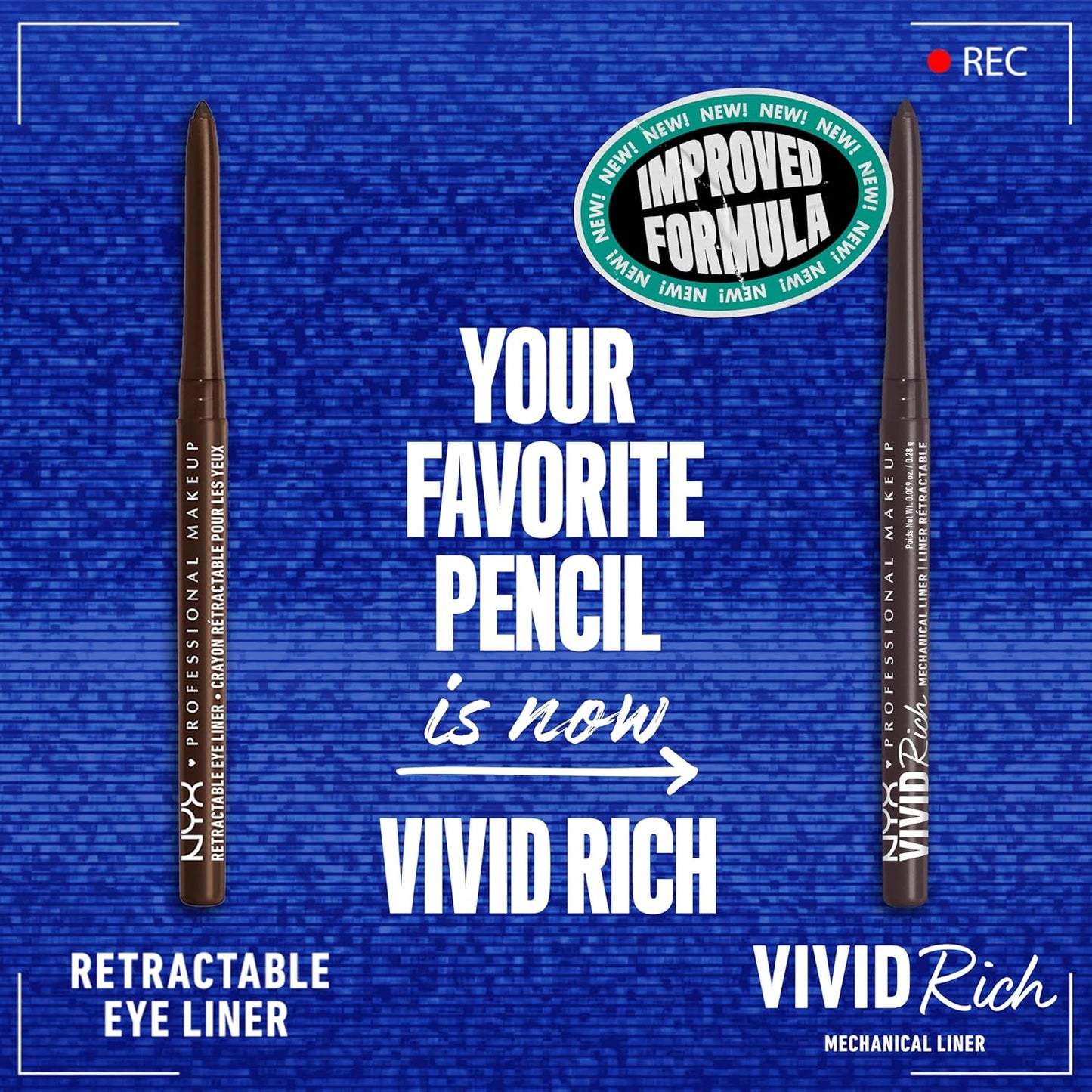 NYX - Vivid Rich Mechanical Eye Pencil, Vivid Rich Mechanical, Creamy Retractable Eyeliner