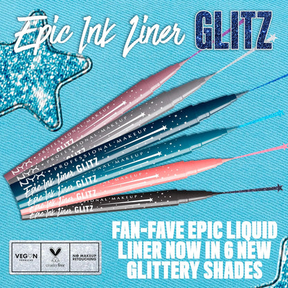 NYX - Epic Ink Glitz Liner, Waterproof Metallic Liquid Eyeliner with Vegan Formula