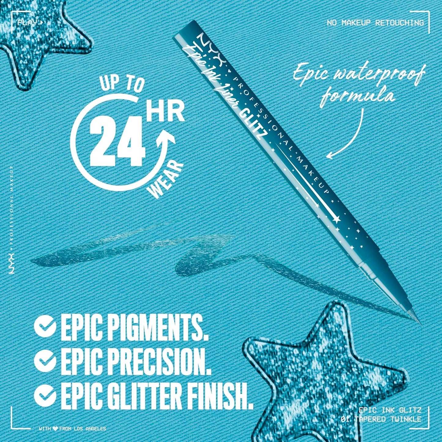 NYX - Epic Ink Glitz Liner, Waterproof Metallic Liquid Eyeliner with Vegan Formula