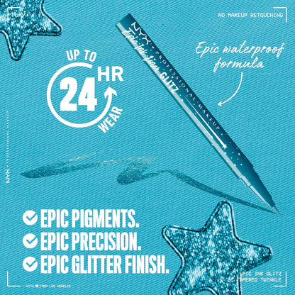 NYX - Epic Ink Glitz Liner, Waterproof Metallic Liquid Eyeliner with Vegan Formula