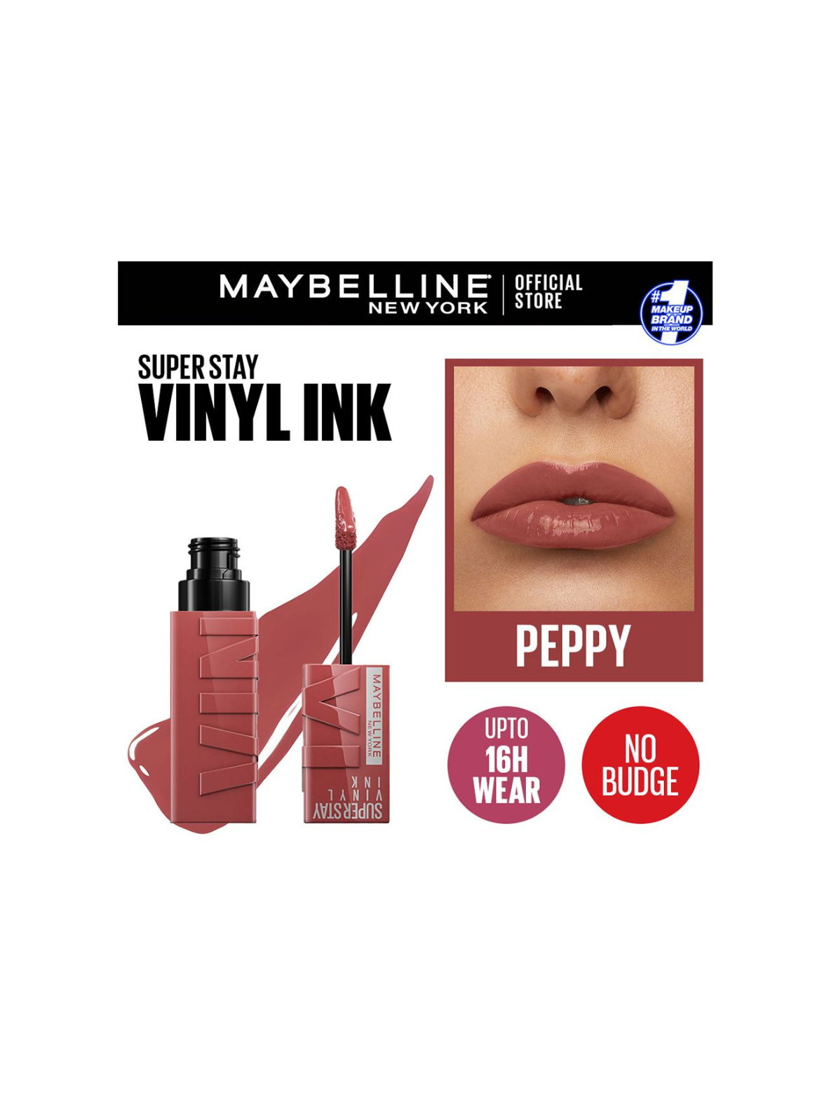 Maybelline - SuperStay Vinyl Ink 115 Peppy – Longwear Glossy Lip Color
