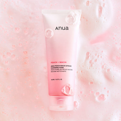 Anua - Peach Niacin Spread Cleansing Foam – Brightening Gentle Facial Cleanser