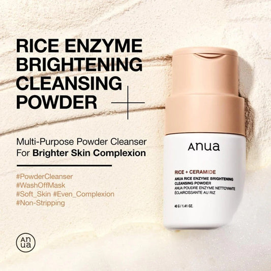 Anua - Rice Enzyme Brightening Cleansing Powder – Gentle Exfoliating Face Cleanser