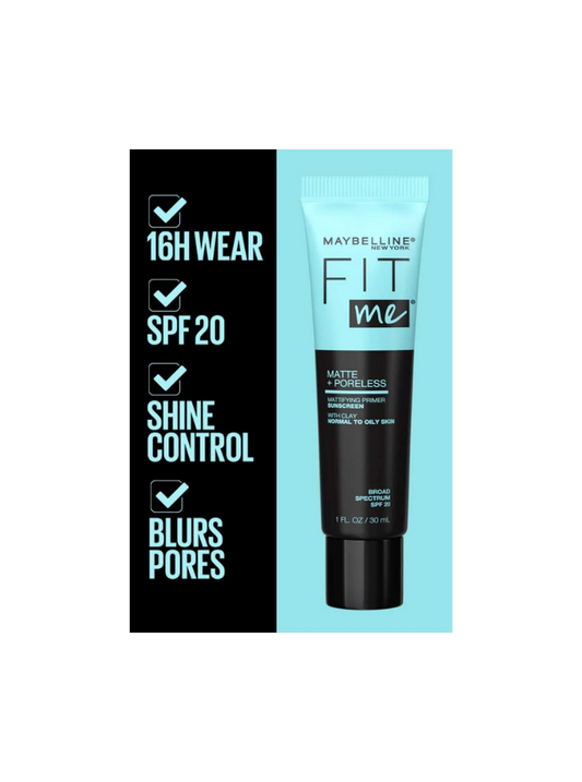 Maybelline - Matte + Poreless Mattifying Primer with Clay- SPF 17