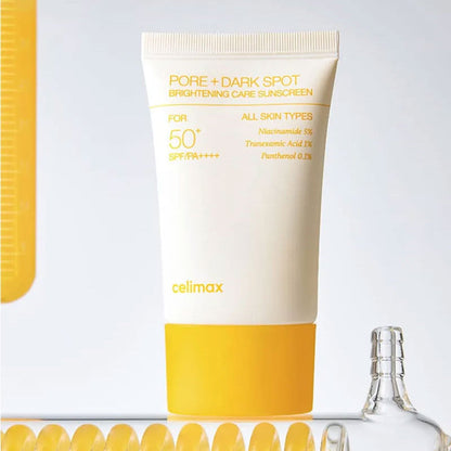 Celimax - Pore + Dark Spot Brightening Care Sunscreen SPF50+ – Tone Enhancing UV Protection Sunscreen