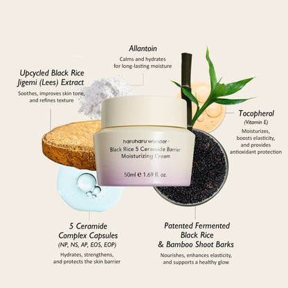 Haruharu Wonder - Black Rice 5 Ceramide Barrier Cream – Moisture Barrier Support Facial Cream